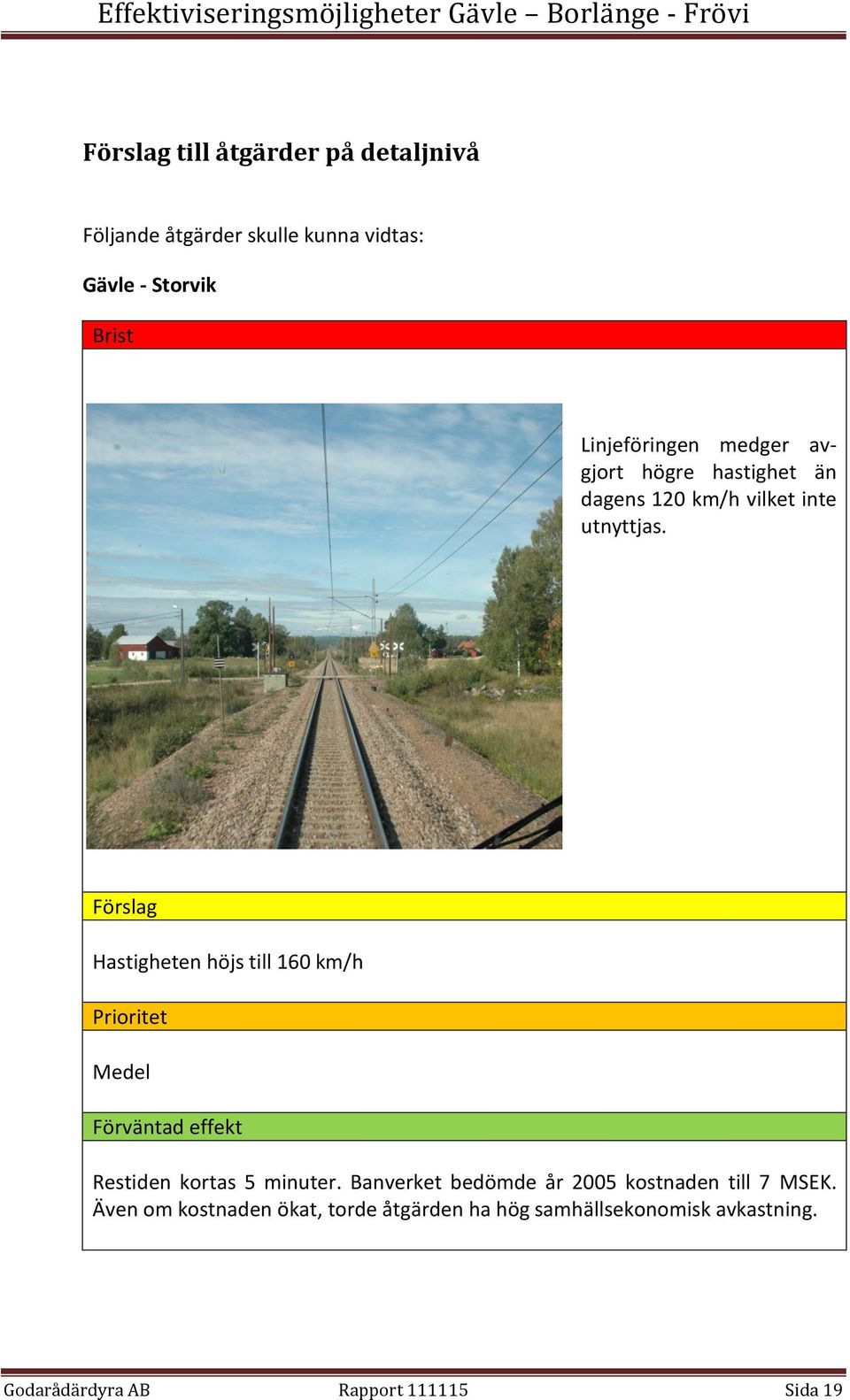 Hastigheten höjs till 160 km/h Medel Restiden kortas 5 minuter.