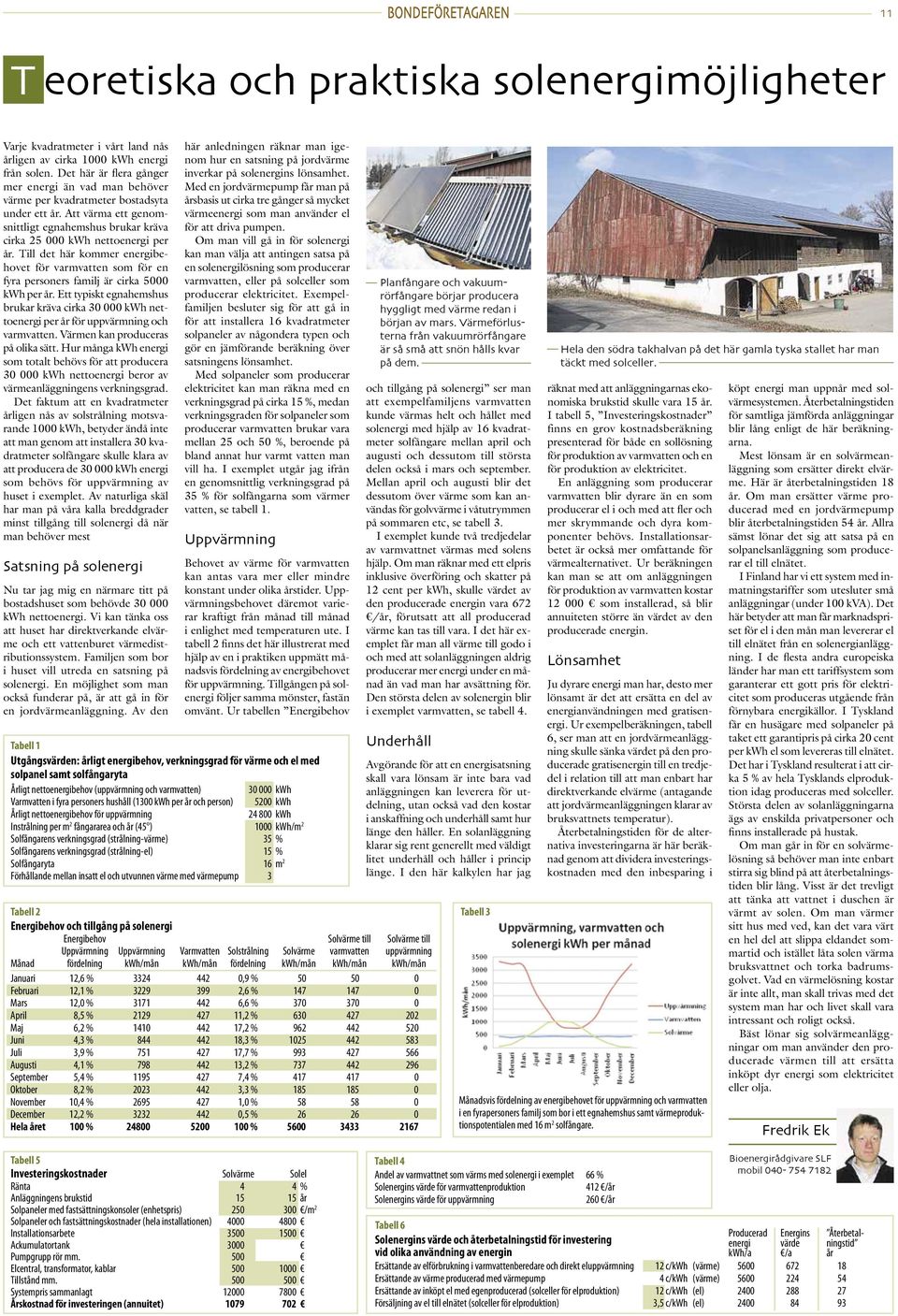 Till det här kommer energibehovet för varmvatten som för en fyra personers familj är cirka 5000 kwh per år.