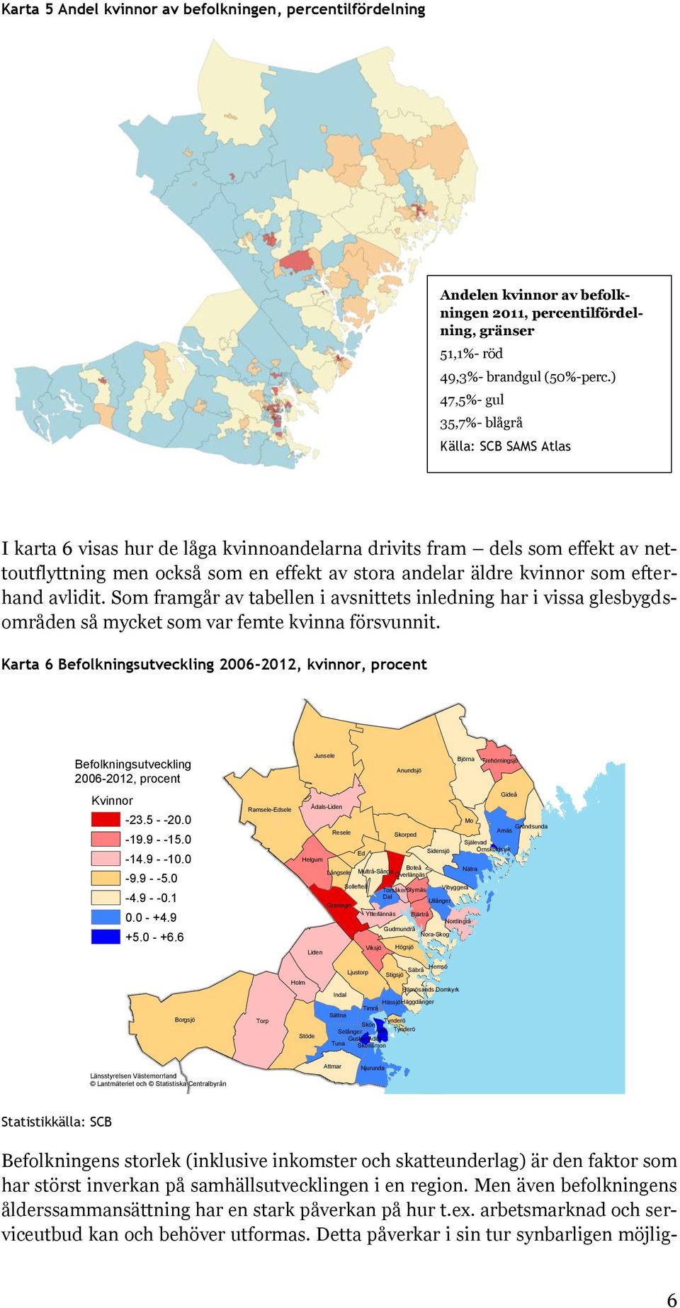 som efterhand avlidit. Som framgår av tabellen i avsnittets inledning har i vissa glesbygdsområden så mycket som var femte kvinna försvunnit.