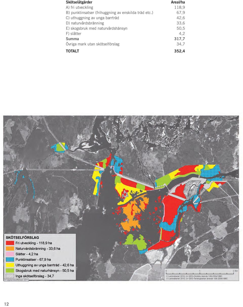 ) 67,9 C) uthuggning av unga barrträd 42,6 D) naturvårdsbränning 33,6