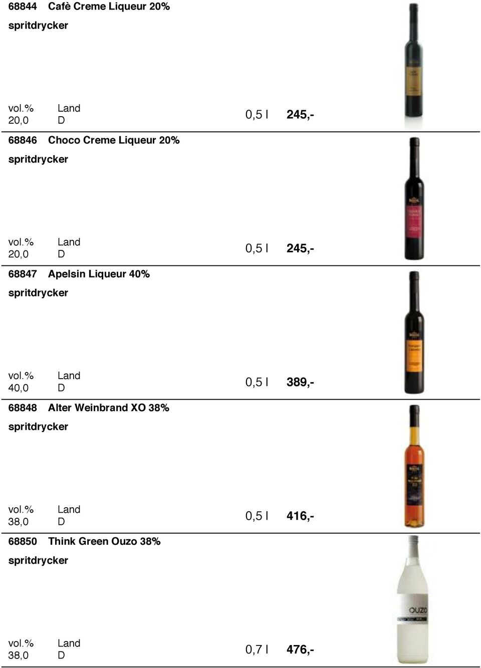 Liqueur 4% 4, 389,- 68848 Alter Weinbrand XO