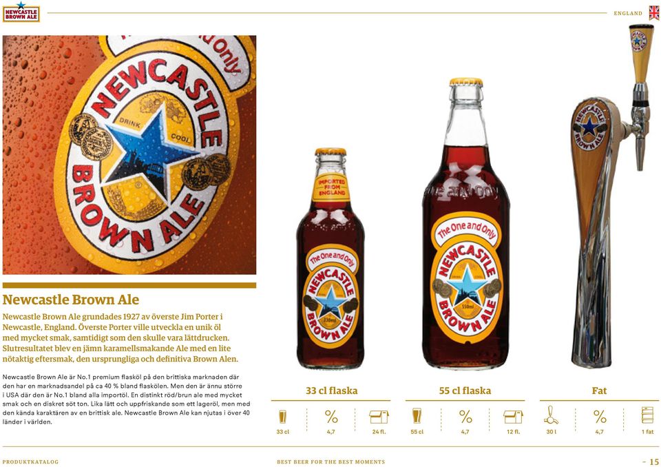 Slutresultatet blev en jämn karamellsmakande Ale med en lite nötaktig eftersmak, den ursprungliga och definitiva Brown Alen. Newcastle Brown Ale är No.