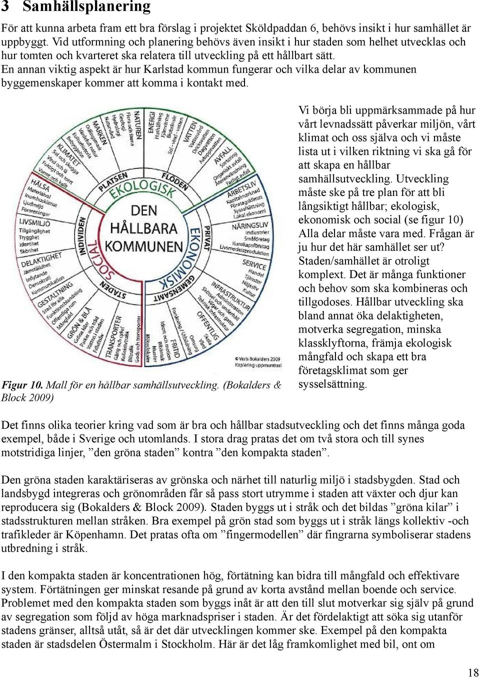 En annan viktig aspekt är hur Karlstad kommun fungerar och vilka delar av kommunen byggemenskaper kommer att komma i kontakt med. Figur 10. Mall för en hållbar samhällsutveckling.