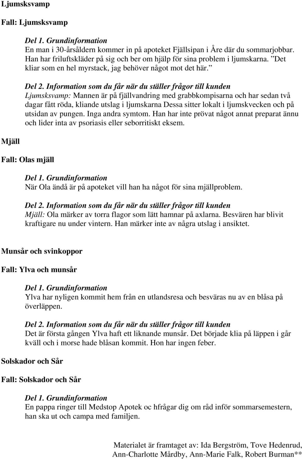 Ljumsksvamp: Mannen är på fjällvandring med grabbkompisarna och har sedan två dagar fått röda, kliande utslag i ljumskarna Dessa sitter lokalt i ljumskvecken och på utsidan av pungen.