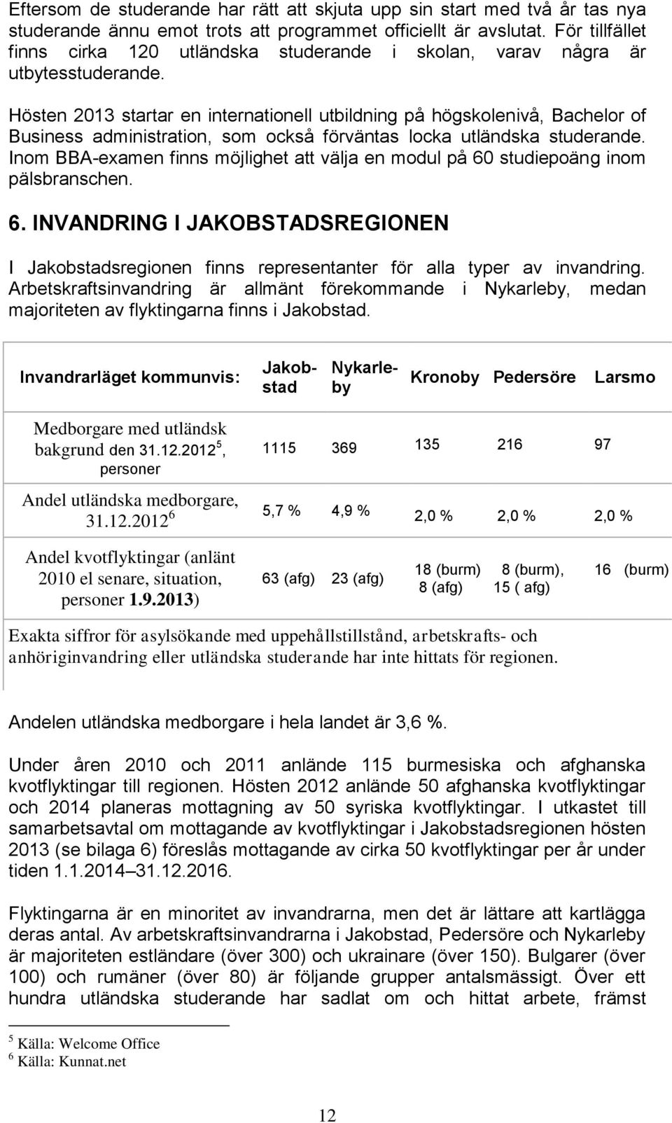 Hösten 2013 startar en internationell utbildning på högskolenivå, Bachelor of Business administration, som också förväntas locka utländska studerande.