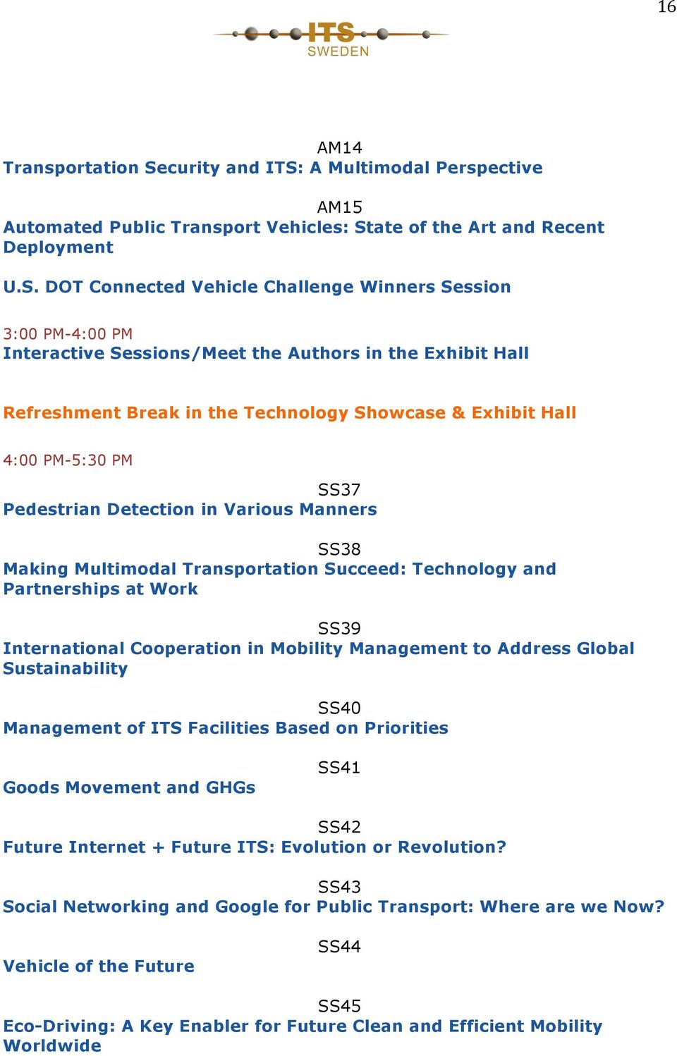 A Multimodal Perspective AM15 Automated Public Transport Vehicles: St