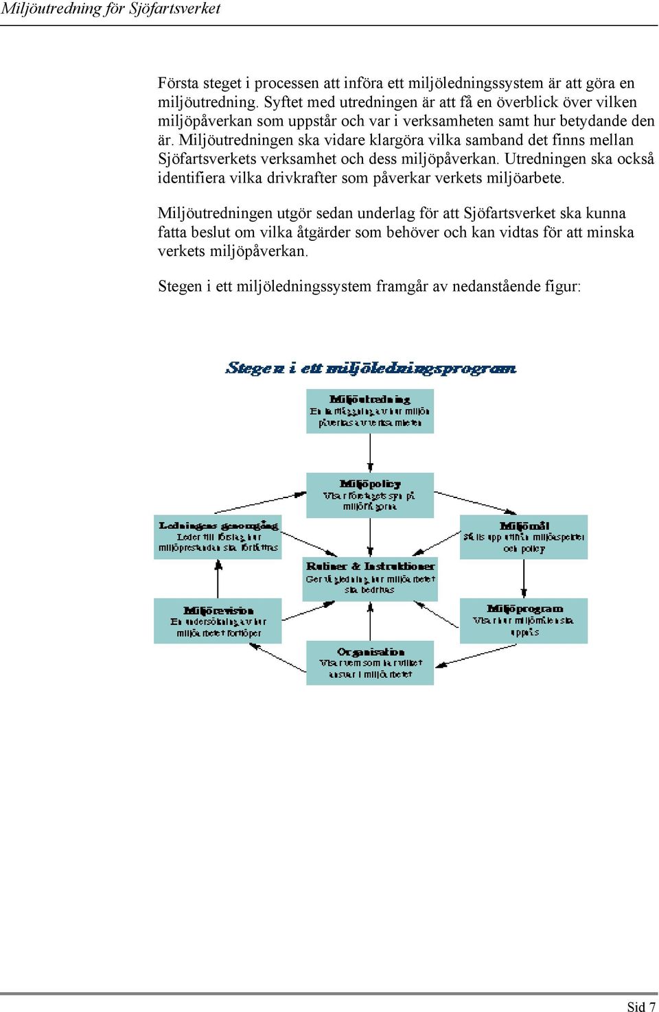 Miljöutredningen ska vidare klargöra vilka samband det finns mellan Sjöfartsverkets verksamhet och dess miljöpåverkan.