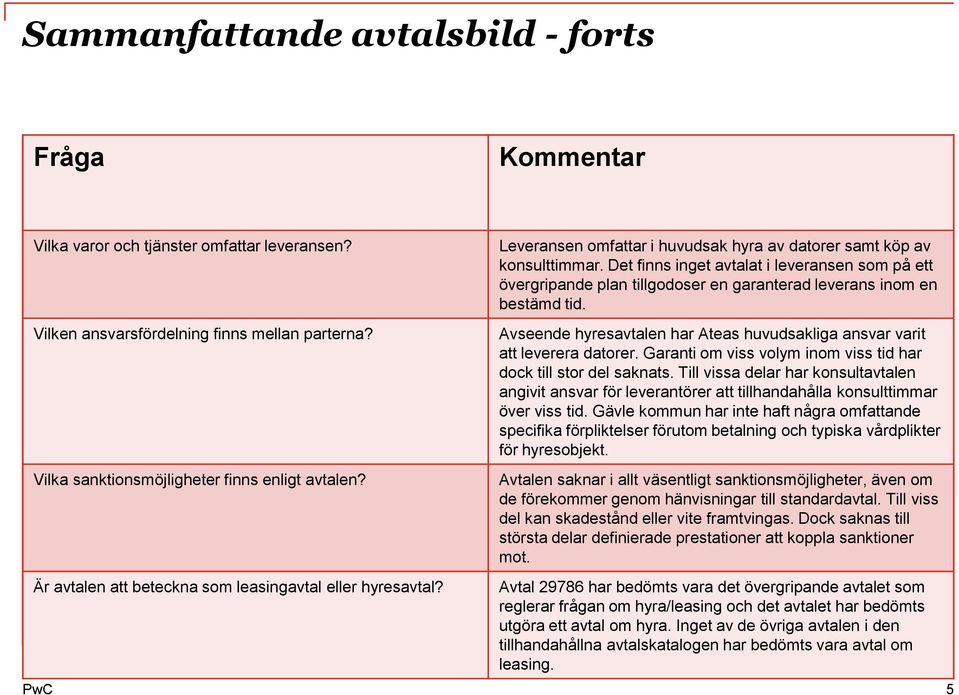 Det finns inget avtalat i leveransen som på ett övergripande plan tillgodoser en garanterad leverans inom en bestämd tid.