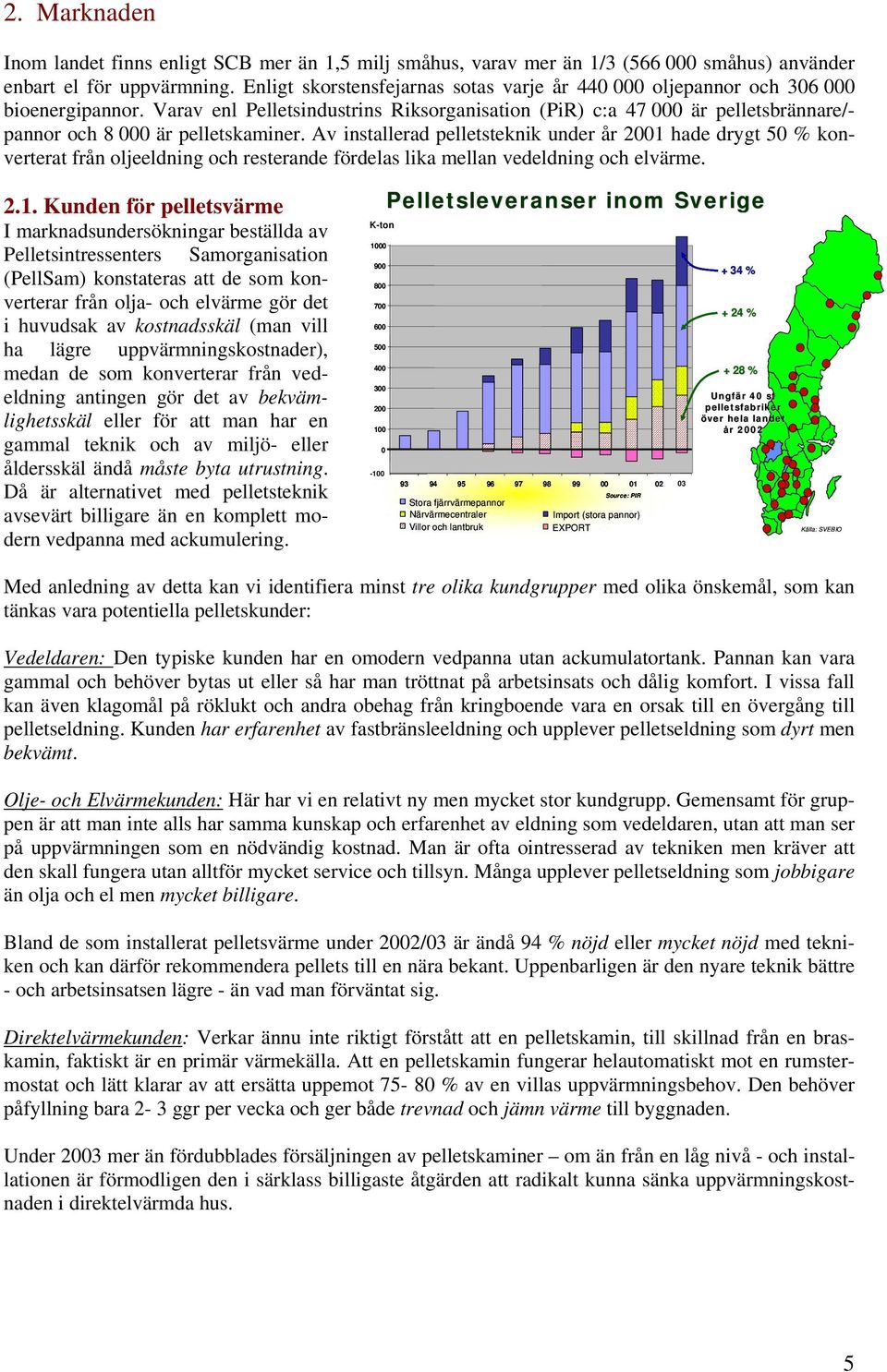 Varav enl Pelletsindustrins Riksorganisation (PiR) c:a 47 000 är pelletsbrännare/- pannor och 8 000 är pelletskaminer.