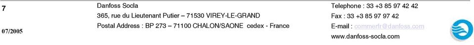 cedex - France Telephone : 33 +3 85 97 42 42 Fax : 33 +3 85