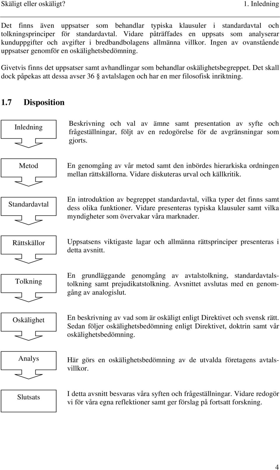 Givetvis finns det uppsatser samt avhandlingar som behandlar oskälighetsbegreppet. Det skall dock påpekas att dessa avser 36 avtalslagen och har en mer filosofisk inriktning. 1.