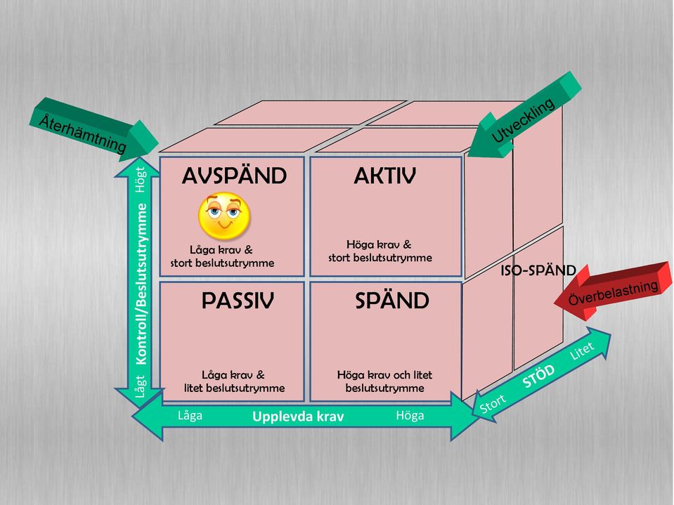 beslutsutrymme Upplevda krav Höga krav & stort beslutsutrymme SPÄND