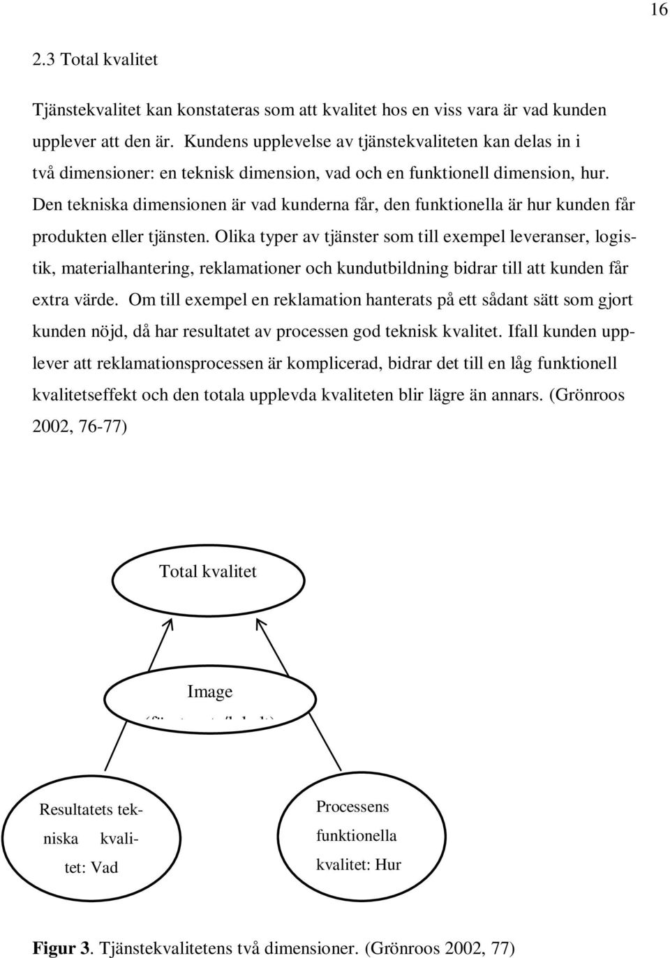 Den tekniska dimensionen är vad kunderna får, den funktionella är hur kunden får produkten eller tjänsten.