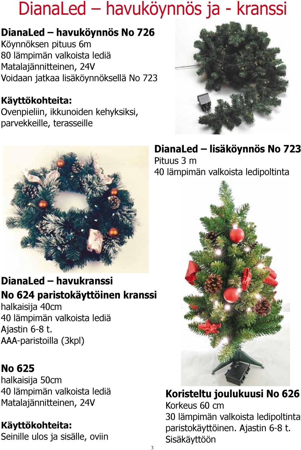 624 paristokäyttöinen kranssi halkaisija 40cm 40 lämpimän valkoista lediä Ajastin 6-8 t.