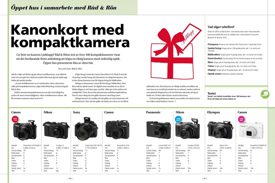 Text och Foto: Råd & Rön Julklapp Vad säger tabellen?