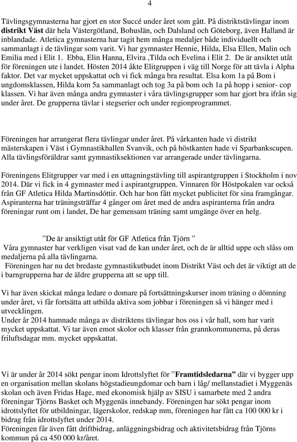 Ebba, Elin Hanna, Elvira,Tilda och Evelina i Elit 2. De är ansiktet utåt för föreningen ute i landet. Hösten 2014 åkte Elitgruppen i väg till Norge för att tävla i Alpha faktor.