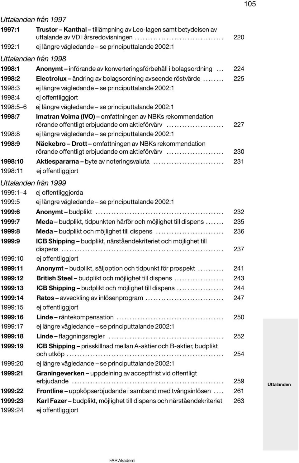 .. 224 1998:2 Electrolux ändring av bolagsordning avseende röstvärde.