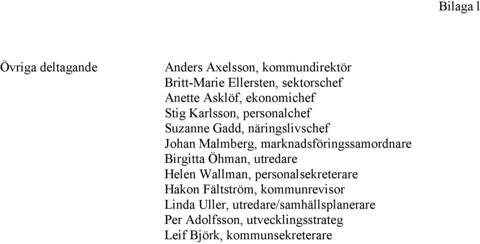 marknadsföringssamordnare Birgitta Öhman, utredare Helen Wallman, personalsekreterare Hakon Fältström,