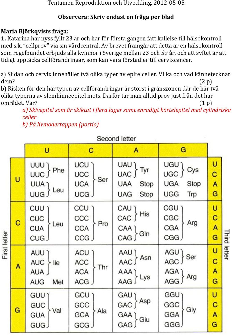 Av brevet framgår att detta är en hälsokontroll som regelbundet erbjuds alla kvinnor i Sverige mellan 23 och 59 år, och att syftet är att tidigt upptäcka cellförändringar, som kan vara förstadier