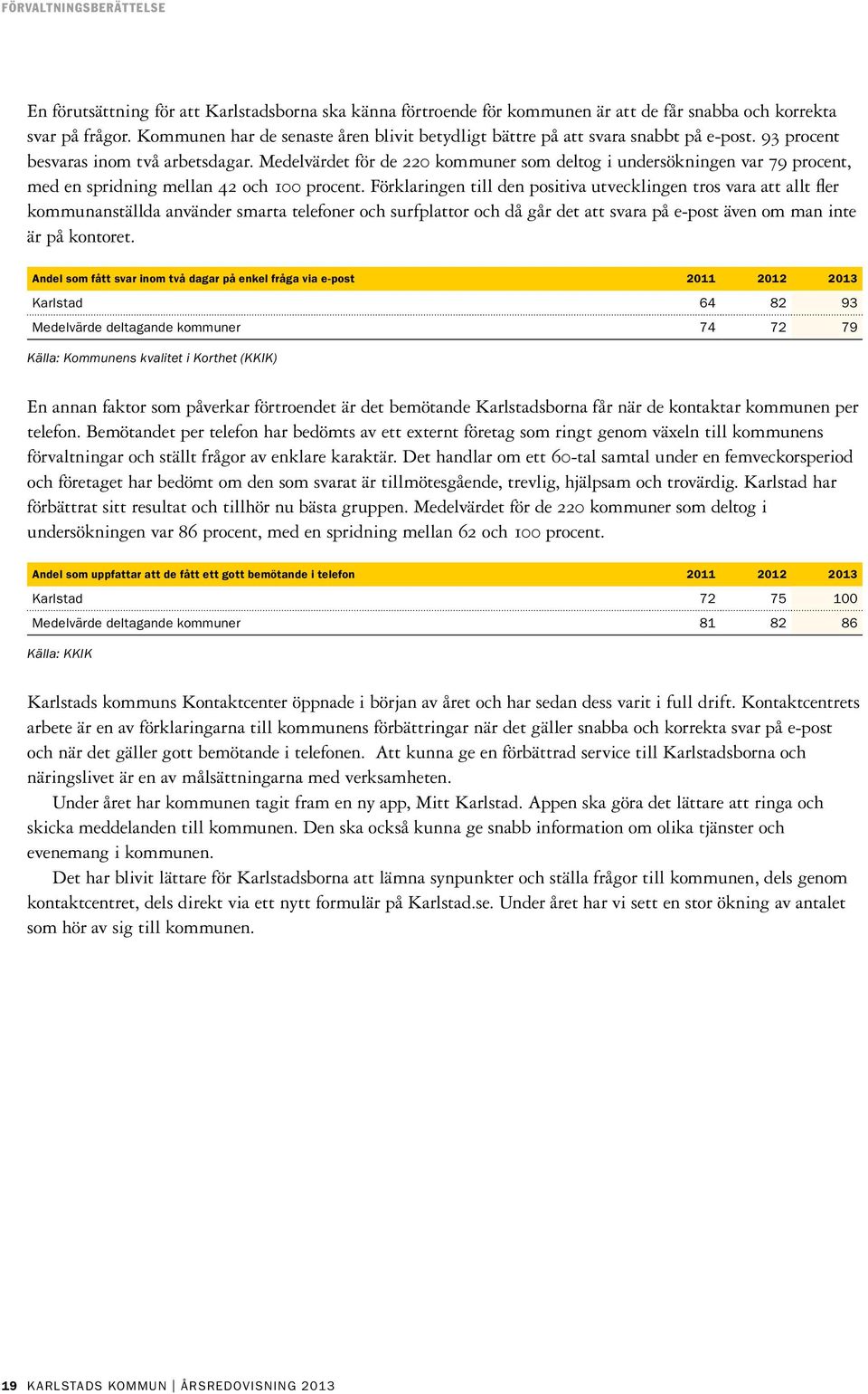 Medelvärdet för de 220 kommuner som deltog i undersökningen var 79 procent, med en spridning mellan 42 och 100 procent.