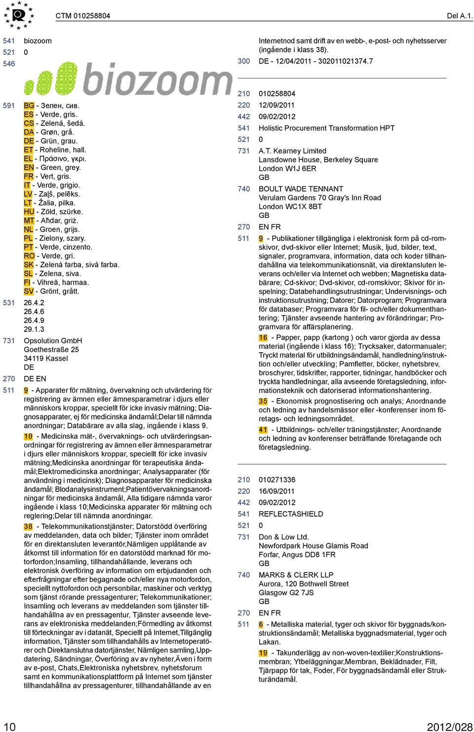 NL - Groen, grijs. PL - Zielony, szary. PT - Verde, cinzento. RO - Verde, gri. SK - Zelená farba, sivá farba. SL - Zelena, siva. FI - Vihreä, harmaa. SV - Grönt, grått. 26.4.2 26.4.6 26.4.9 29.1.