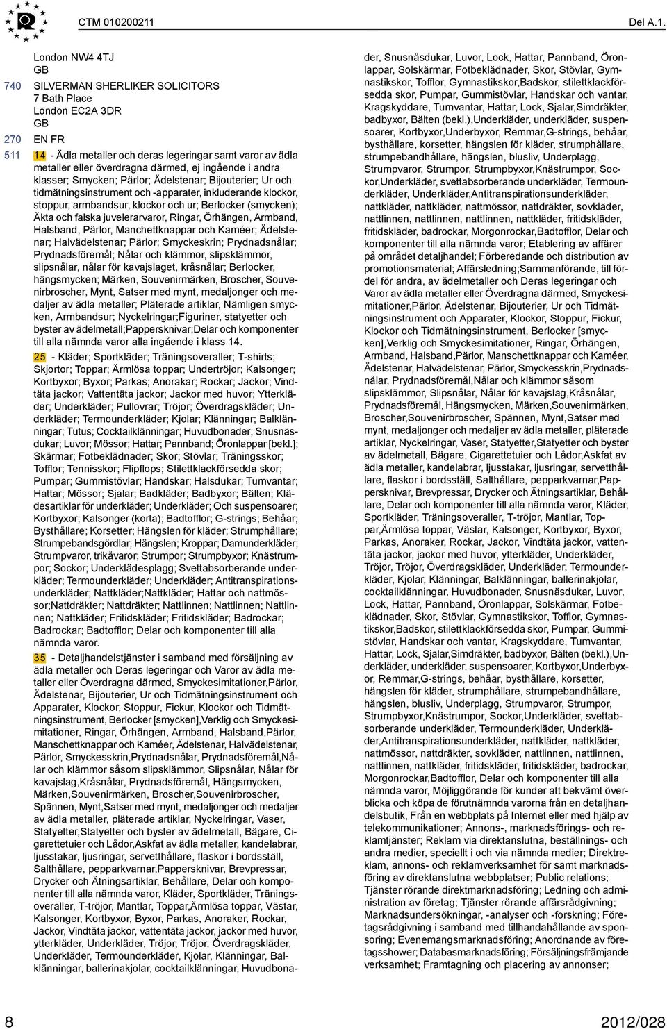 i andra klasser; Smycken; Pärlor; Ädelstenar; Bijouterier; Ur och tidmätningsinstrument och -apparater, inkluderande klockor, stoppur, armbandsur, klockor och ur; Berlocker (smycken); Äkta och falska