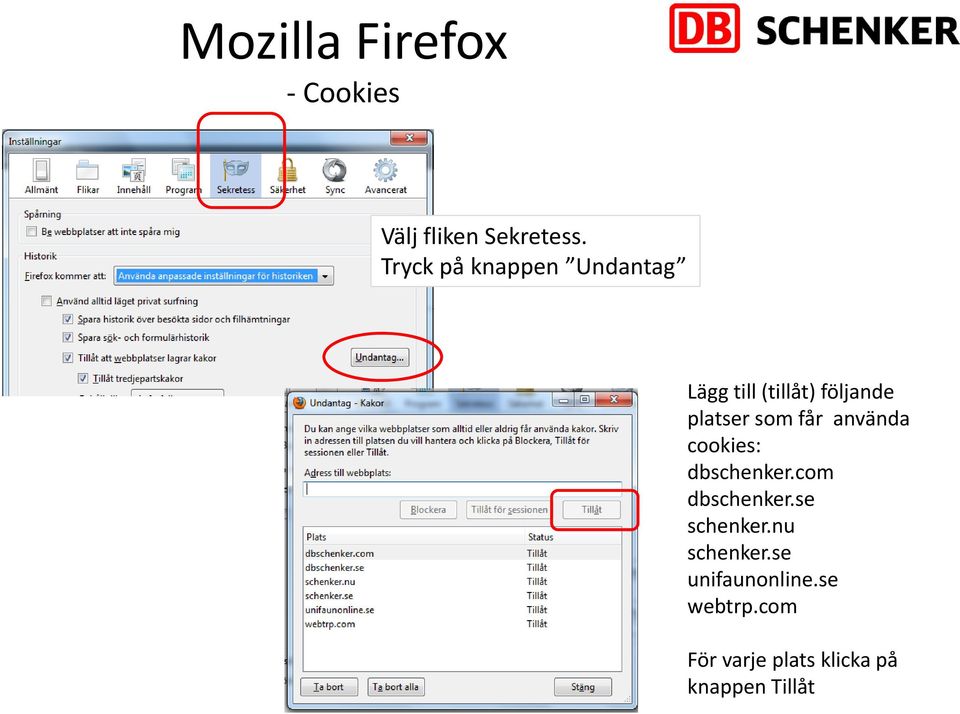 som får använda cookies: dbschenker.com dbschenker.se schenker.