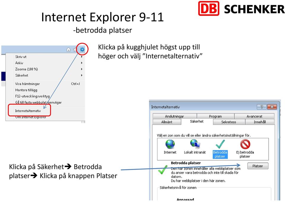 och välj Internetalternativ Klicka på