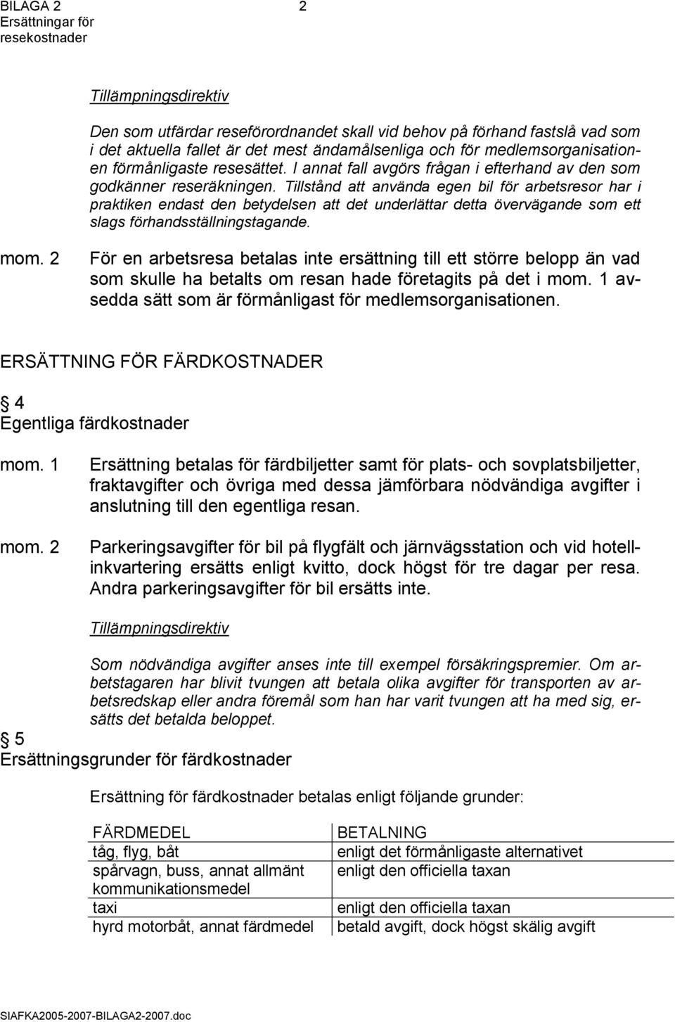 Tillstånd att använda egen bil för arbetsresor har i praktiken endast den betydelsen att det underlättar detta övervägande som ett slags förhandsställningstagande.