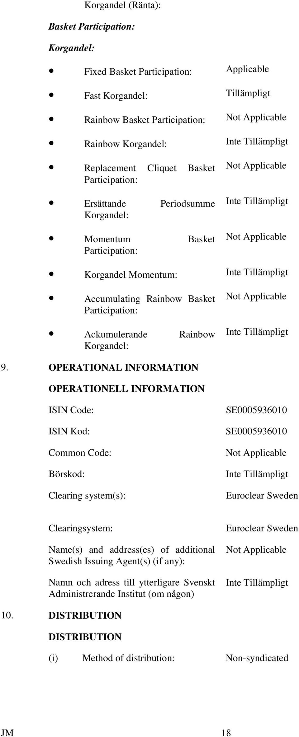 Ackumulerande Rainbow Korgandel: Not Applicable 9.