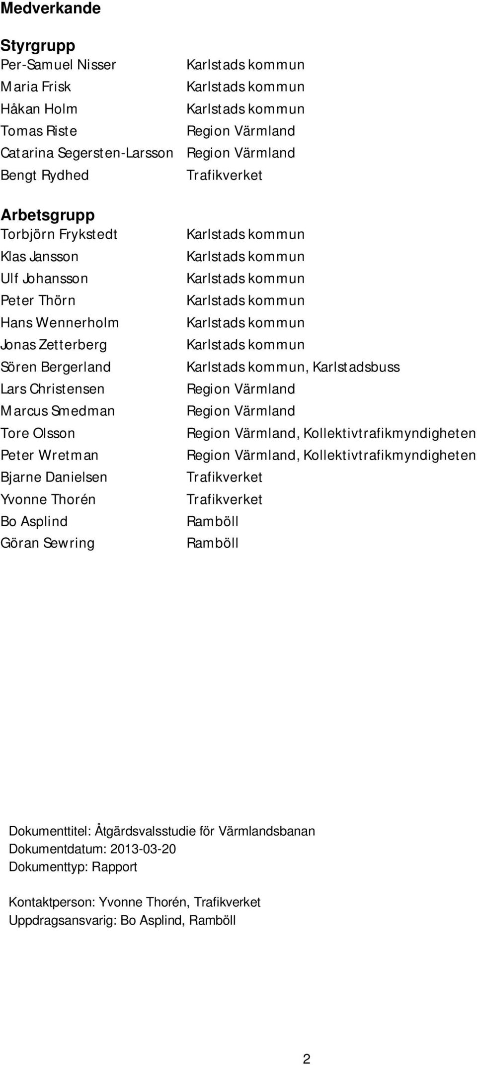 Danielsen Yvonne Thorén Bo Asplind Göran Sewring Karlstads kommun Karlstads kommun Karlstads kommun Karlstads kommun Karlstads kommun Karlstads kommun Karlstads kommun, Karlstadsbuss Region Värmland