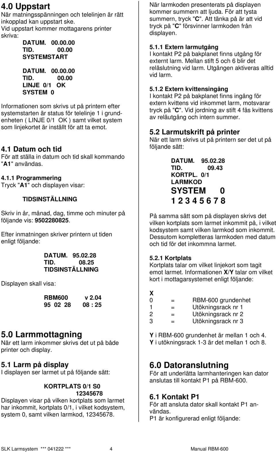 00 SYSTEMSTART DATUM. 00.