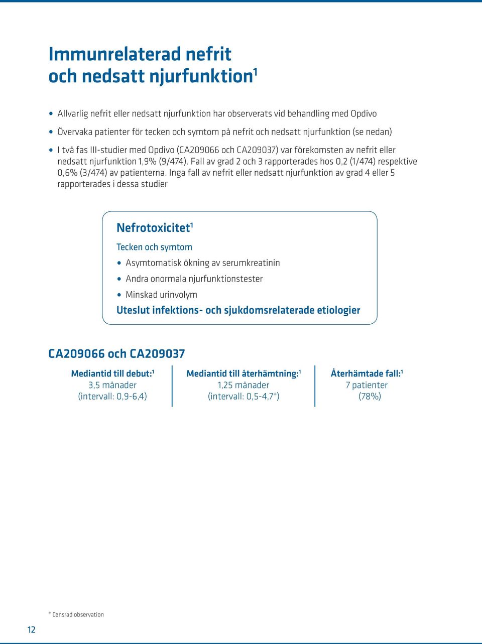 Fall av grad 2 och 3 rapporterades hos 0,2 (1/474) respektive 0,6% (3/474) av patienterna.