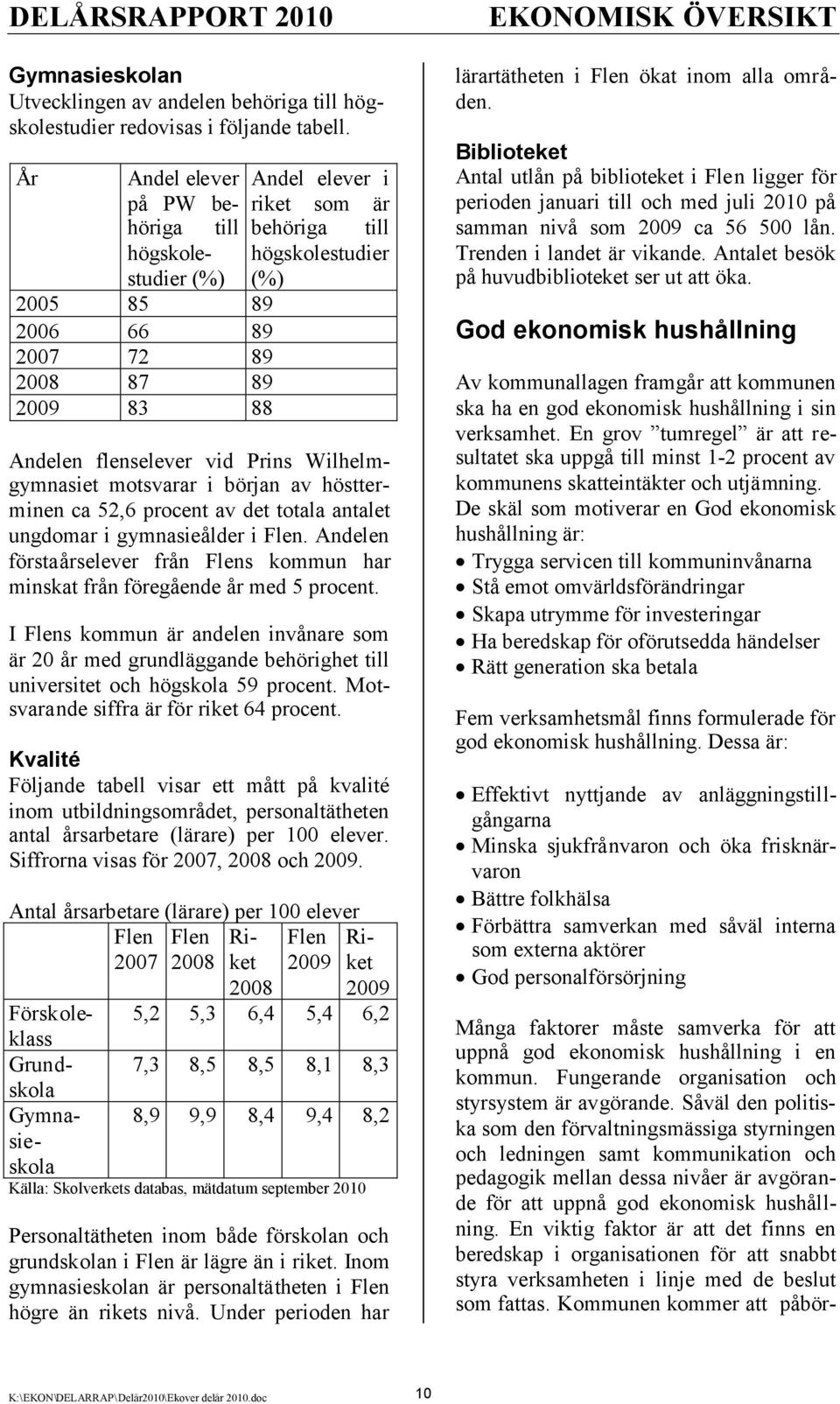 Prins Wilhelmgymnasiet motsvarar i början av höstterminen ca 52,6 procent av det totala antalet ungdomar i gymnasieålder i Flen.