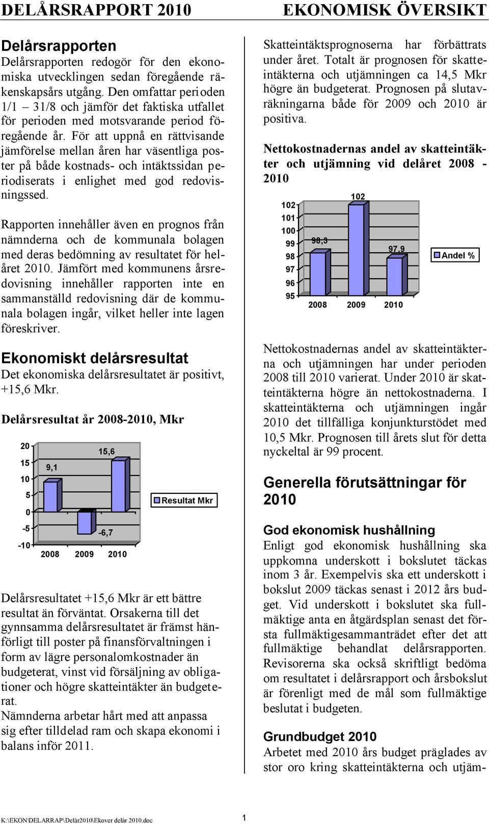 För att uppnå en rättvisande jämförelse mellan åren har väsentliga poster på både kostnads- och intäktssidan periodiserats i enlighet med god redovisningssed.