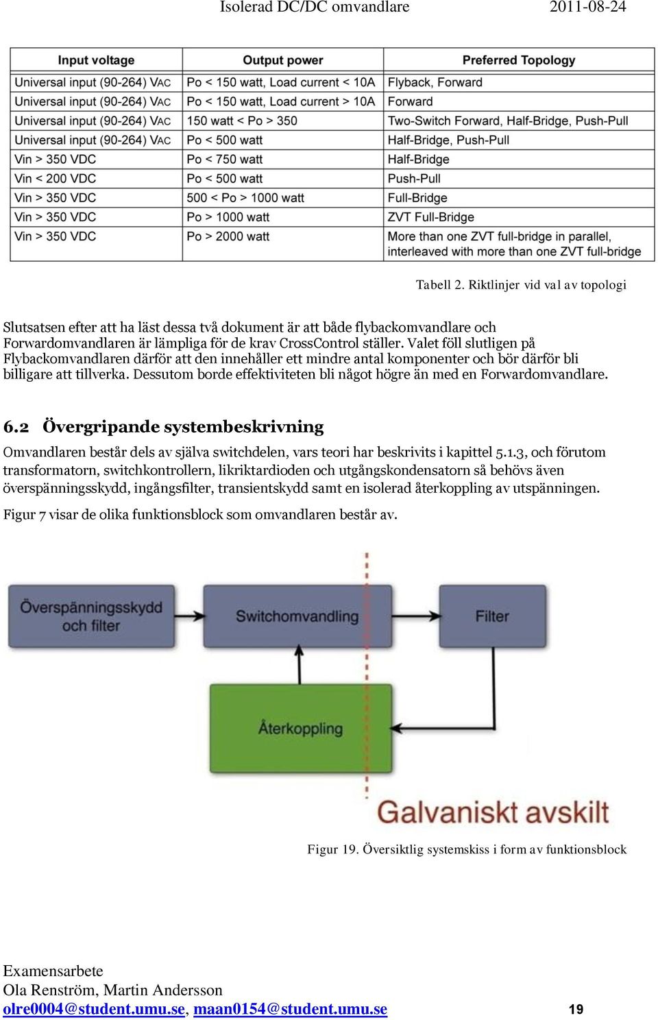 Dessutom borde effektiviteten bli något högre än med en Forwardomvandlare. 6.2 Övergripande systembeskrivning Omvandlaren består dels av själva switchdelen, vars teori har beskrivits i kapittel 5.1.