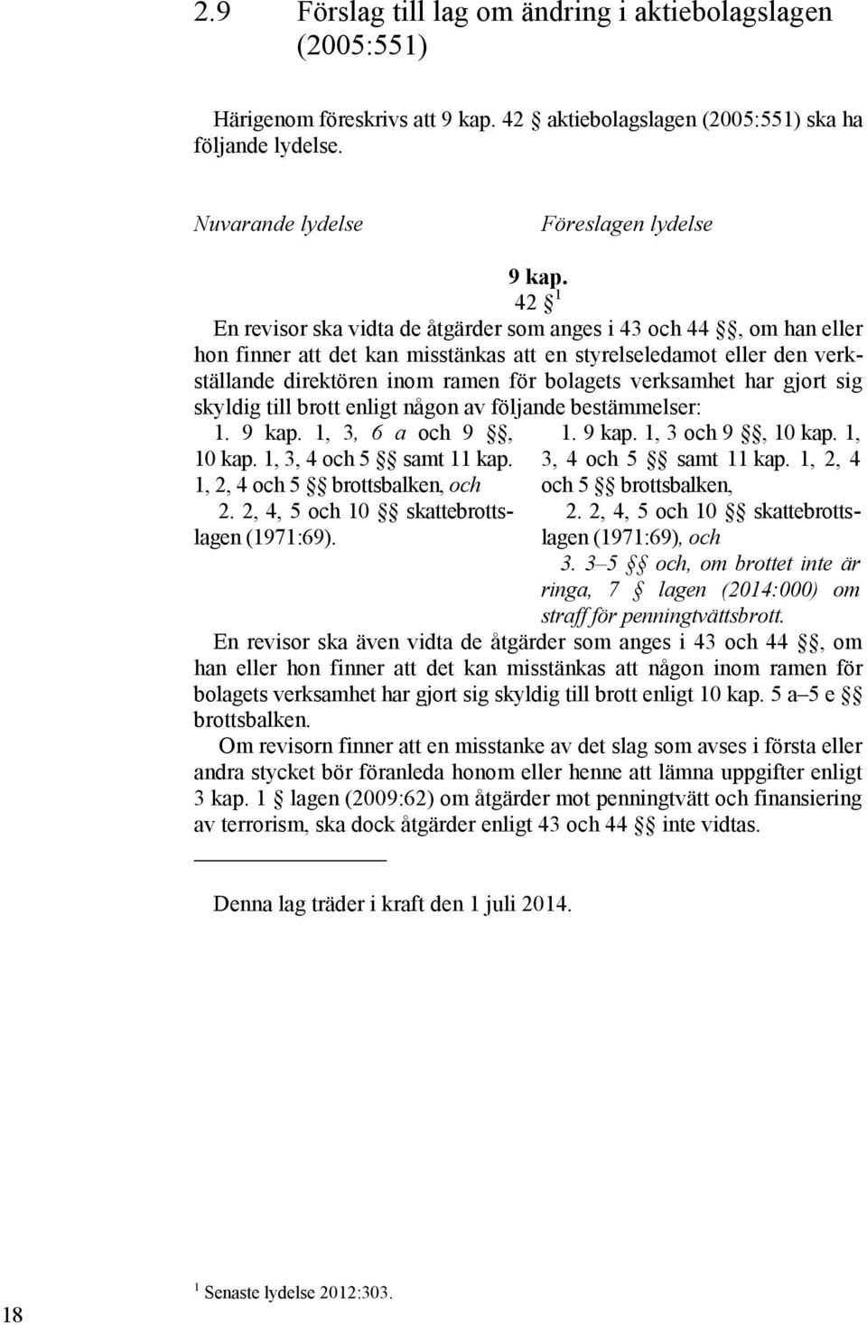 verksamhet har gjort sig skyldig till brott enligt någon av följande bestämmelser: 1. 9 kap. 1, 3, 6 a och 9, 10 kap. 1, 3, 4 och 5 samt 11 kap. 1, 2, 4 och 5 brottsbalken, och 2.