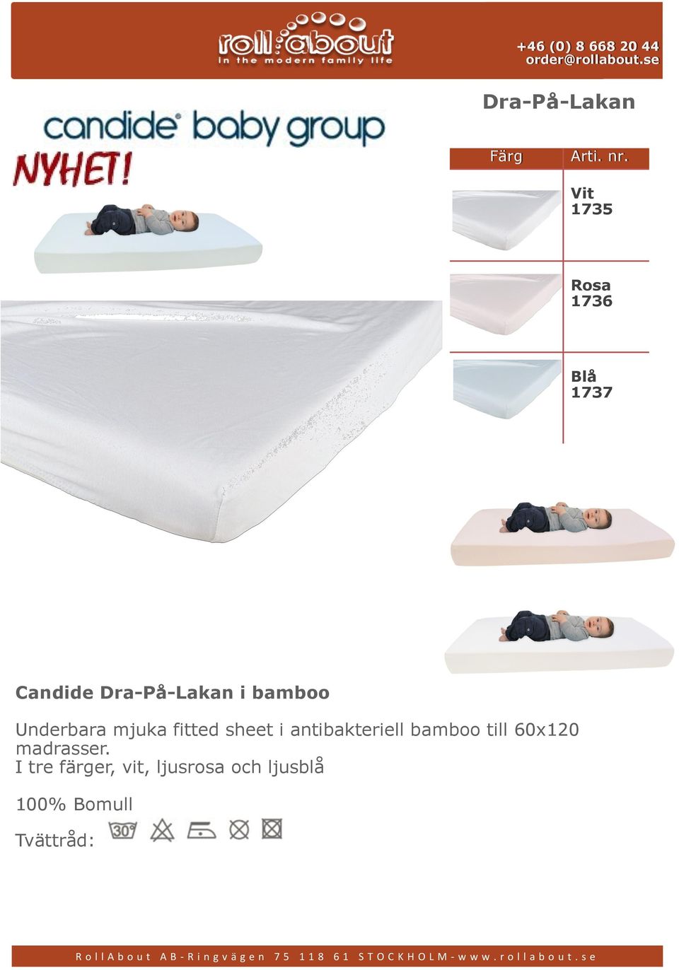 bamboo Underbara mjuka fitted sheet i antibakteriell