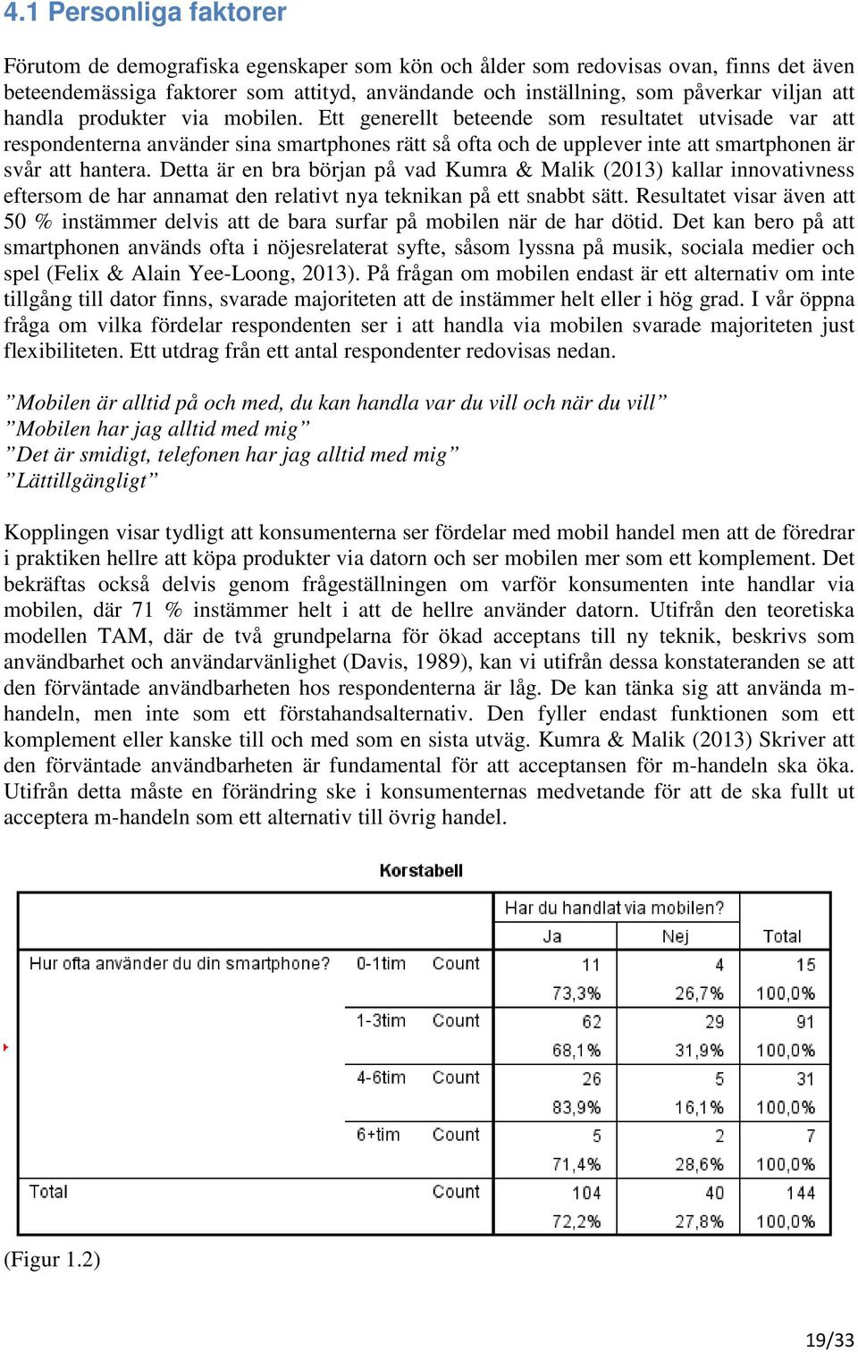 Detta är en bra början på vad Kumra & Malik (2013) kallar innovativness eftersom de har annamat den relativt nya teknikan på ett snabbt sätt.