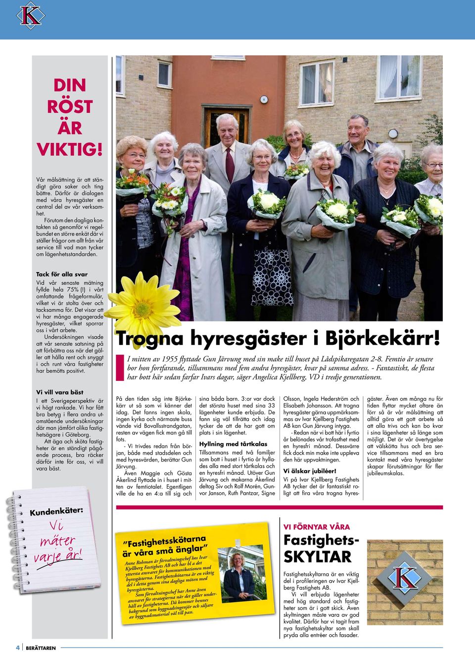 Tack för alla svar Vid vår senaste mätning fyllde hela 75% (!) i vårt omfattande frågeformulär, vilket vi är stolta över och tacksamma för.
