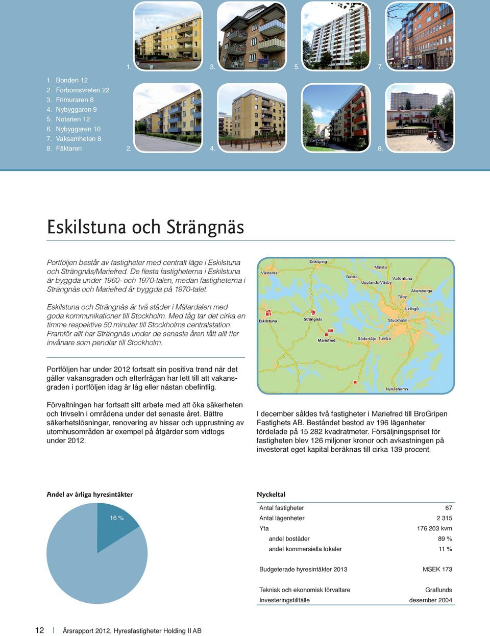 Eskilstuna och Strängnäs är två städer i Mälardalen med goda kommunikationer till Stockholm. Med tåg tar det cirka en timme respektive 50 minuter till Stockholms centralstation.