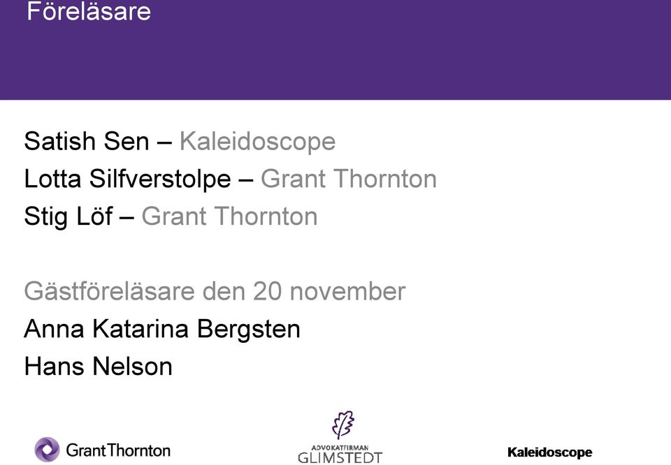 Löf Grant Thornton Gästföreläsare den