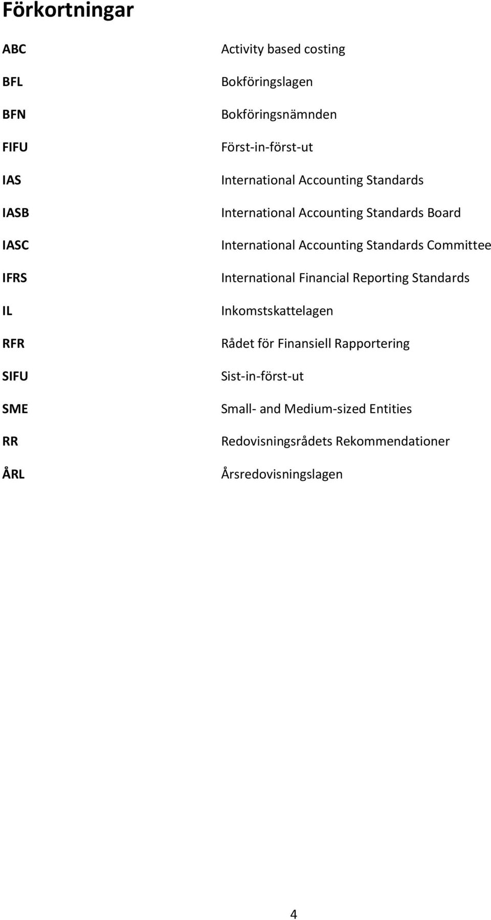 International Accounting Standards Committee International Financial Reporting Standards Inkomstskattelagen Rådet för