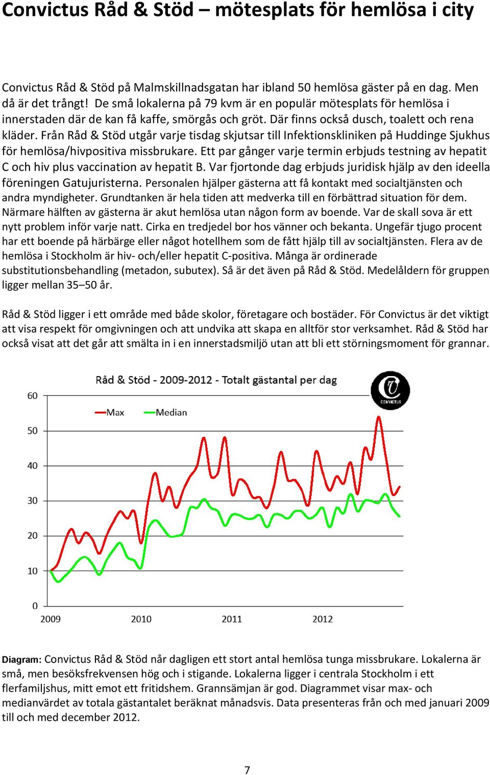 Från Råd & Stöd utgår varje tisdag skjutsar till Infektionskliniken på Huddinge Sjukhus för hemlösa/hivpositiva missbrukare.