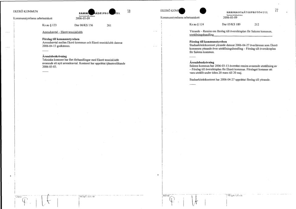 tennisklubb daterat 2006-04-13 godkännes. Tekniska kontoret har fört förhandlingar med Ekerö tennisklubb avseende ett nytt arrendeavtal. Kontoret har upprättat tjänsteutlåtande 2006-05-03.