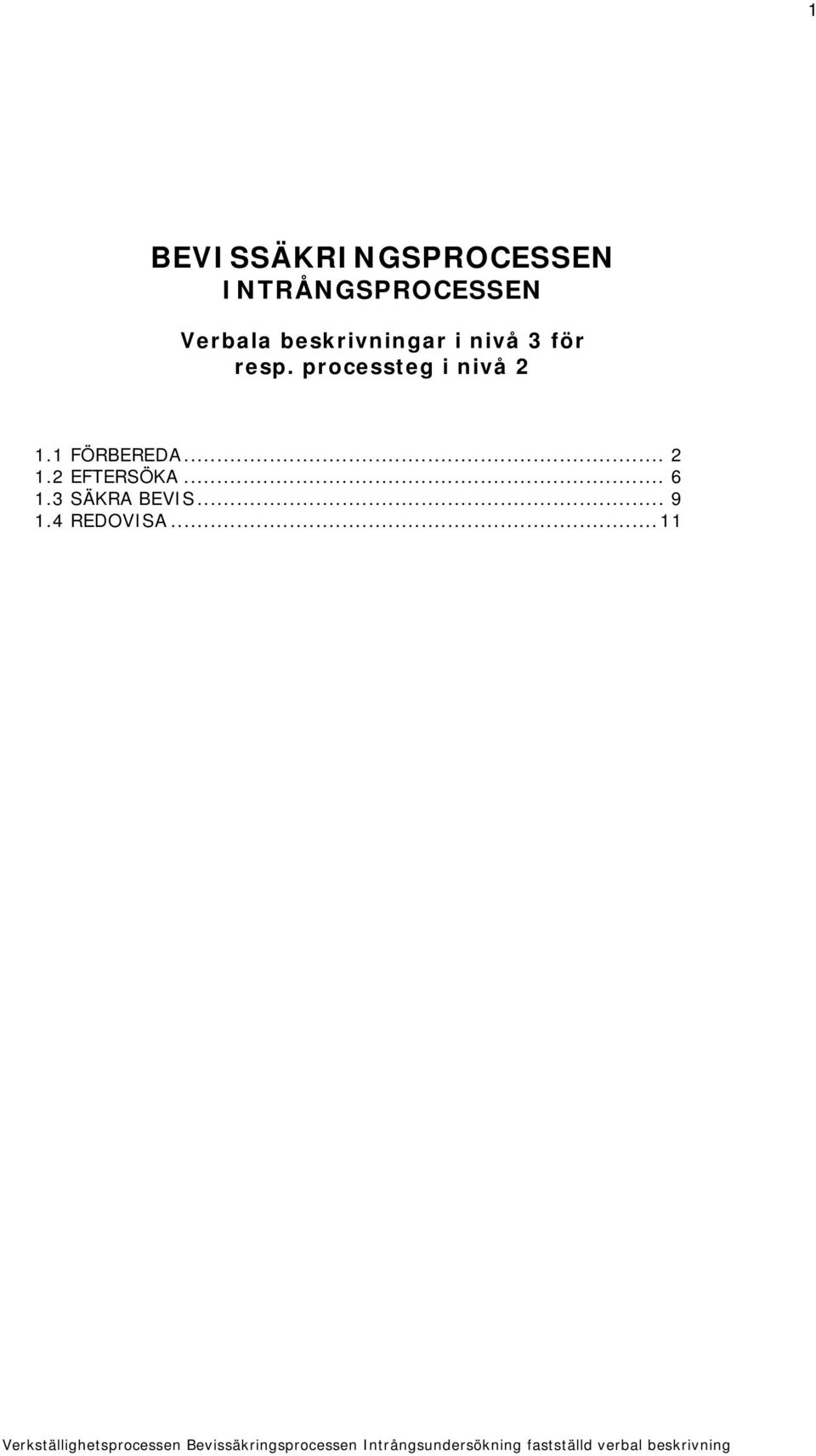 processteg i nivå 2 1.1 FÖRBEREDA... 2 1.2 EFTERSÖKA.