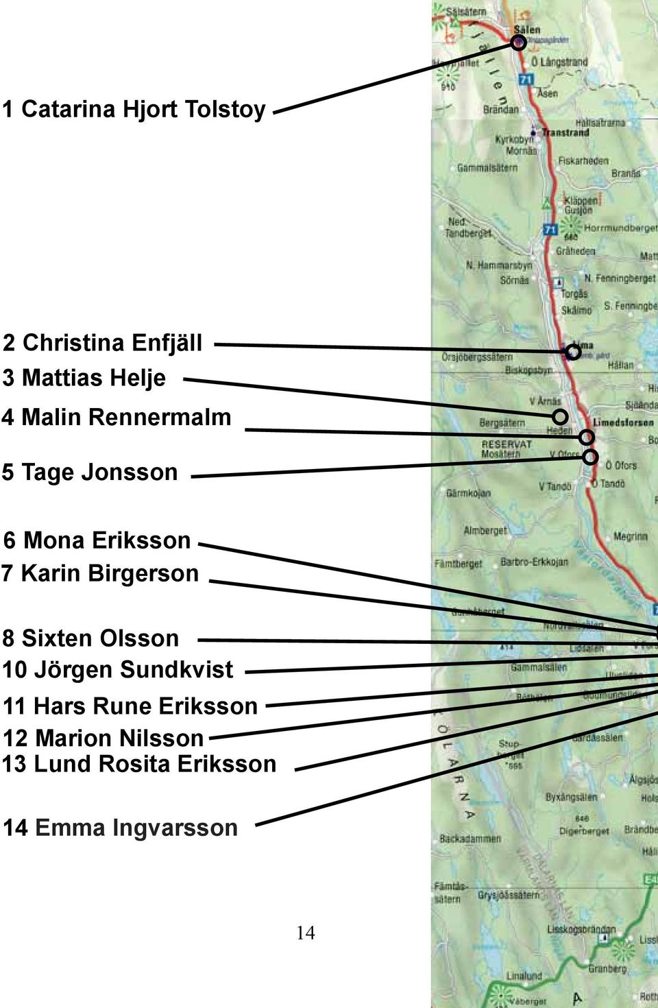 Birgerson 8 Sixten Olsson 10 Jörgen Sundkvist 11 Hars Rune