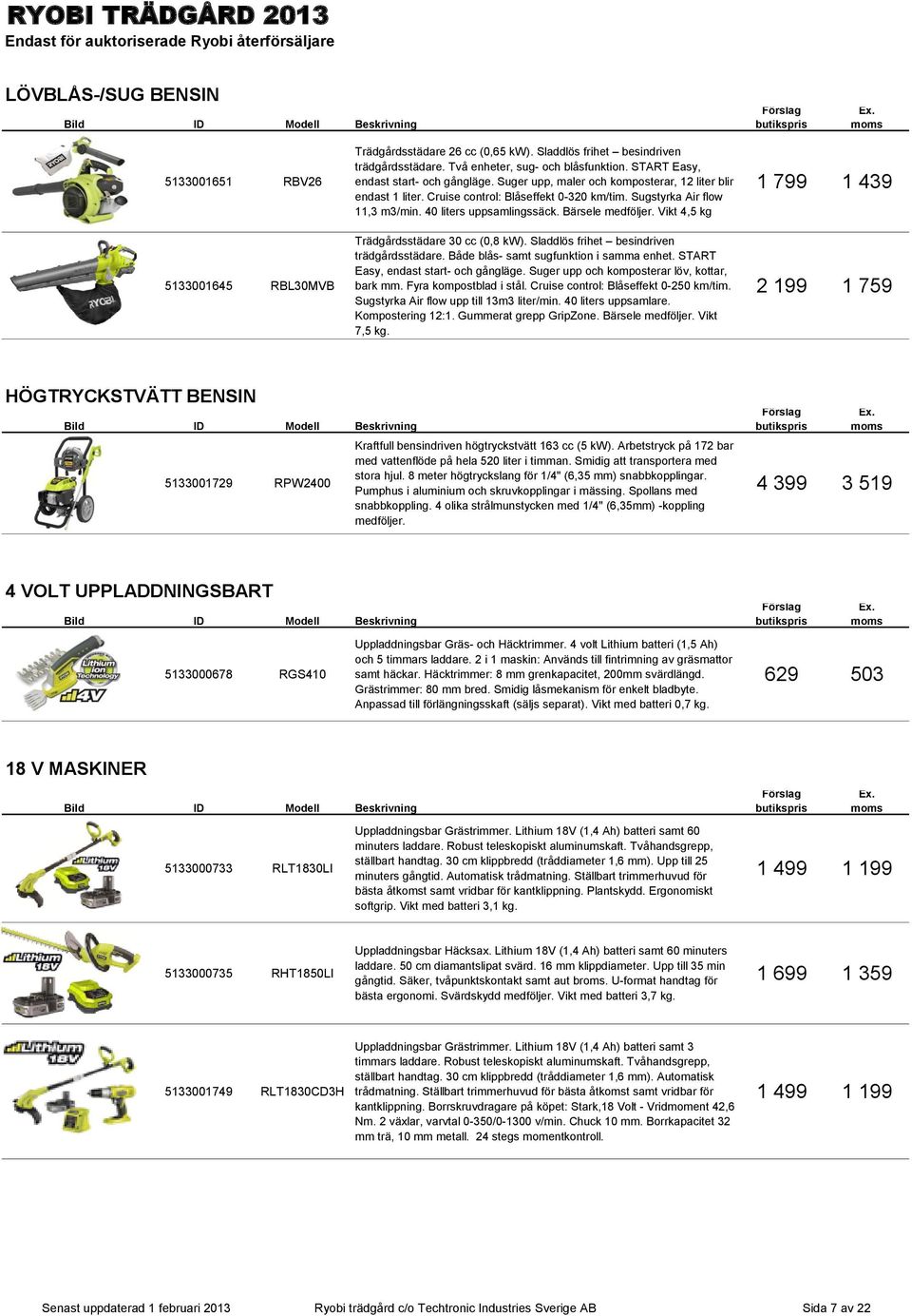 40 liters uppsamlingssäck. Bärsele medföljer. Vikt 4,5 kg Trädgårdsstädare 30 cc (0,8 kw). Sladdlös frihet besindriven trädgårdsstädare. Både blås- samt sugfunktion i samma enhet.