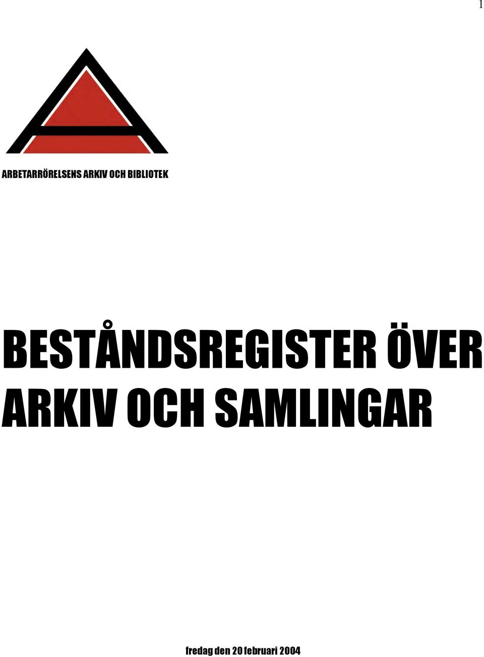 BESTÅNDSREGISTER ÖVER