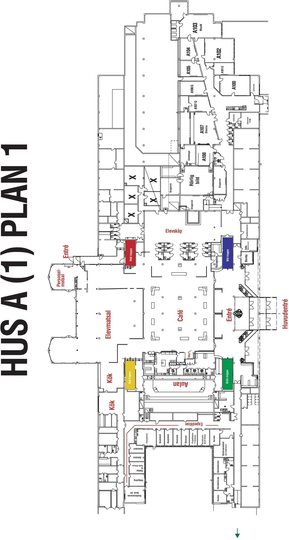 Huvudentré A104 Musik Assistent Expedition Personalrum Assistent Assistent Ekonomi Ekonom Projektledare Y Elovsson Koordinator Josef Efraim